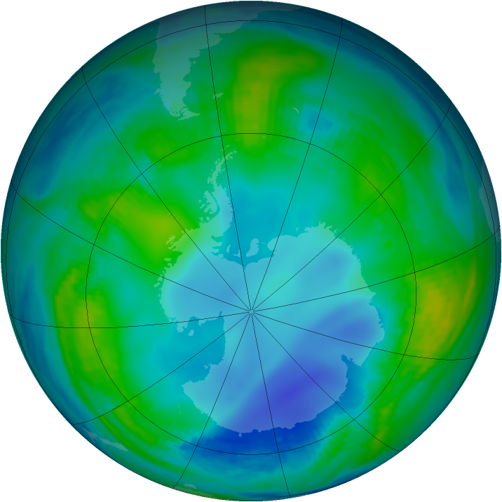 Antarctic ozone map for 20 May 1988